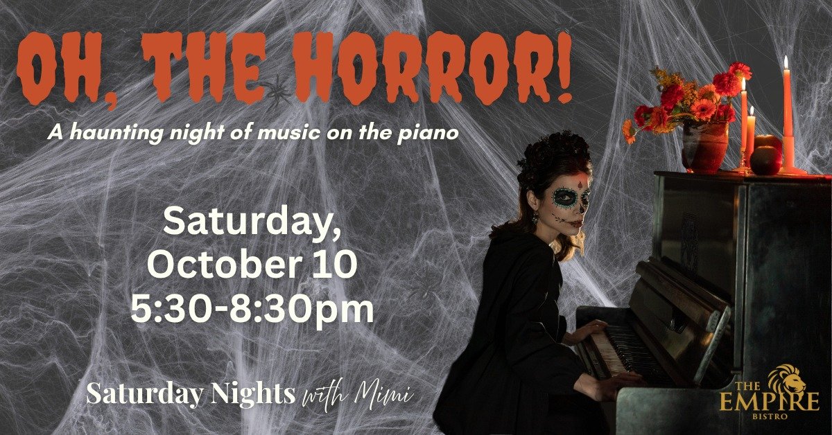 Oh, the Horror! | Saturday Nights with Mimi event artwork