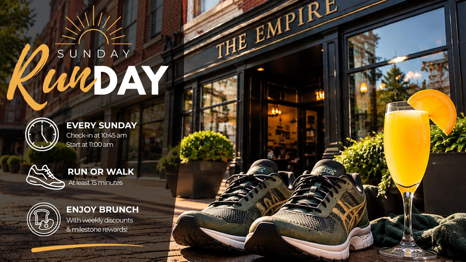 🏃 SUNDAY RUNDAY AT THE EMPIRE BISTRO 🥂 event artwork